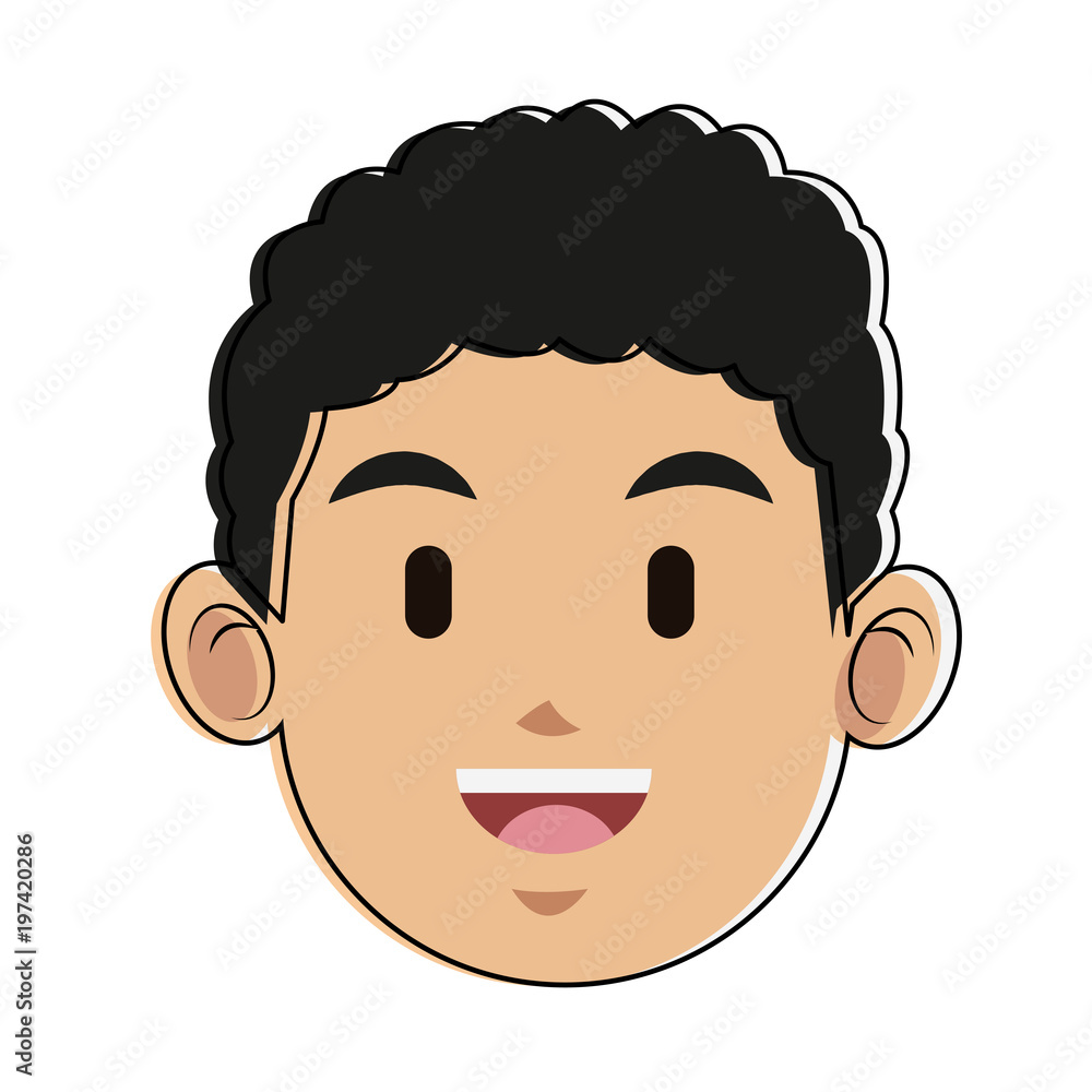 Obraz premium Man face cartoon vector illustration graphic design