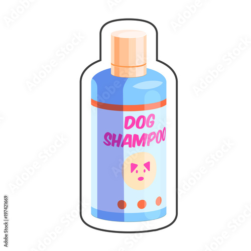 Dog shampoo cartoon sticker