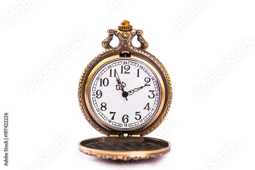 Bild auf Leinwand Pocket watch isolated on white background.