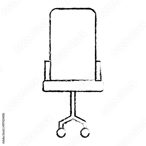 comfort armchair wheels furniture office vector illustration sketch design