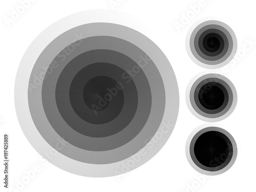 Abstract spiral background. Black and white halftone vector