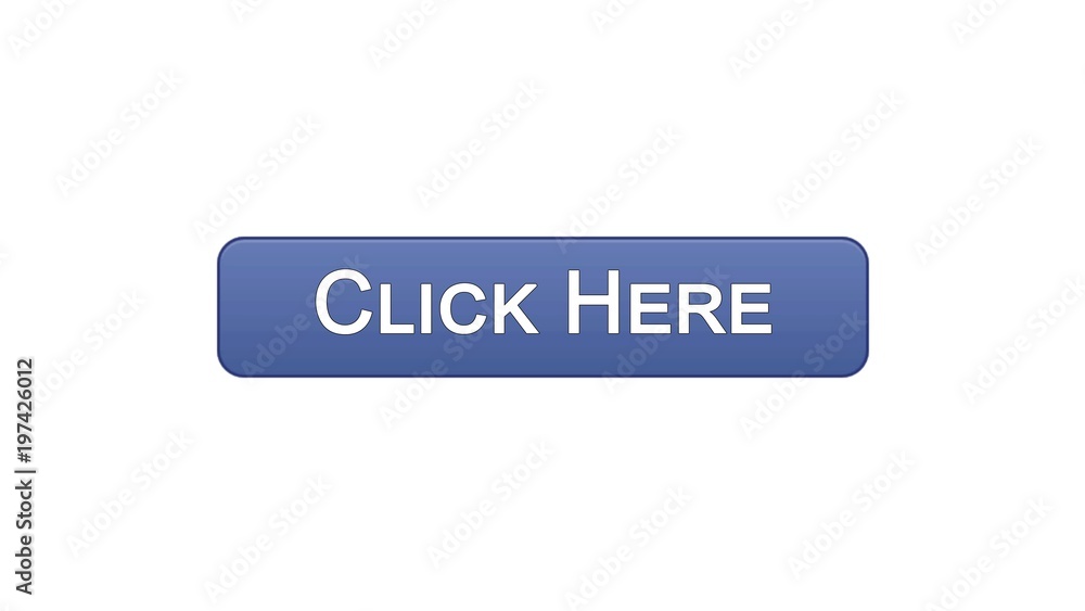 Click here web interface button violet color, browsing web-site, advertising Click here web interface button violet color, browsing web-site, advertising