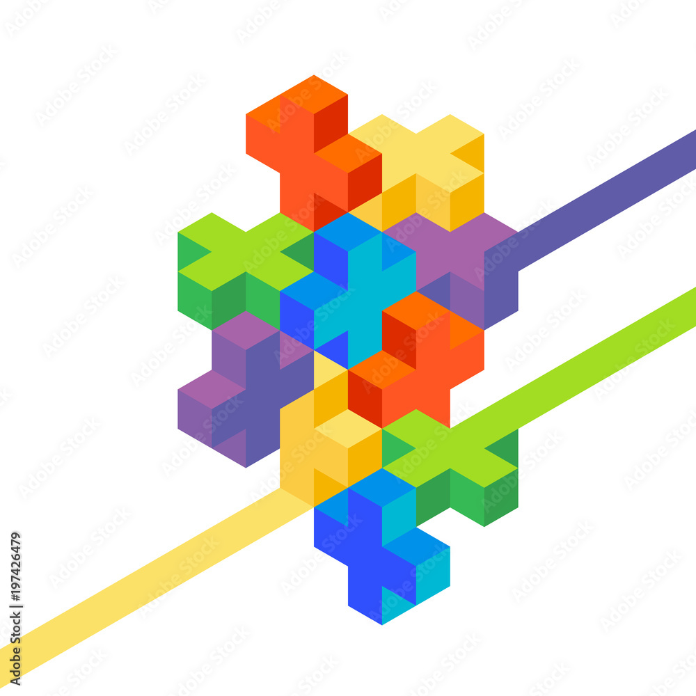 Obraz premium Abstract geometric isometric background