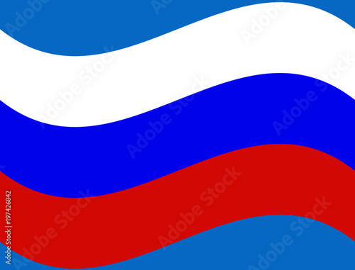 The Russian Flag Waving Graphic in Blue, White and Red Colors