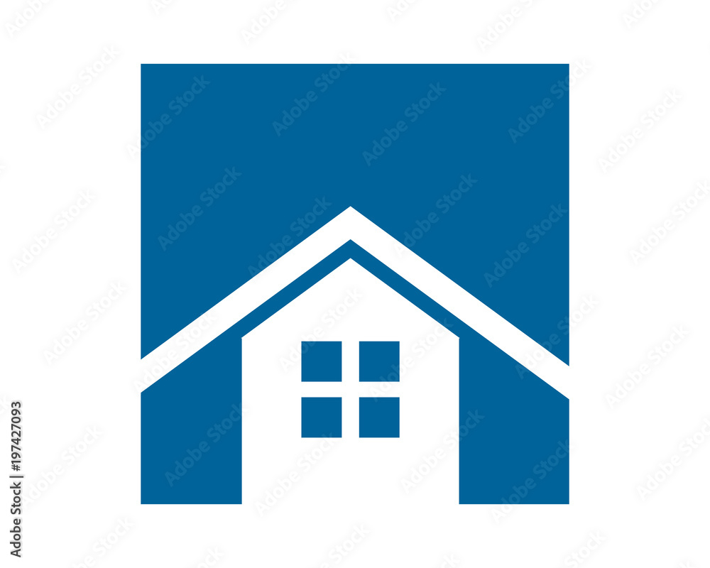 blue rectangle house home housing residence residential real estate ...