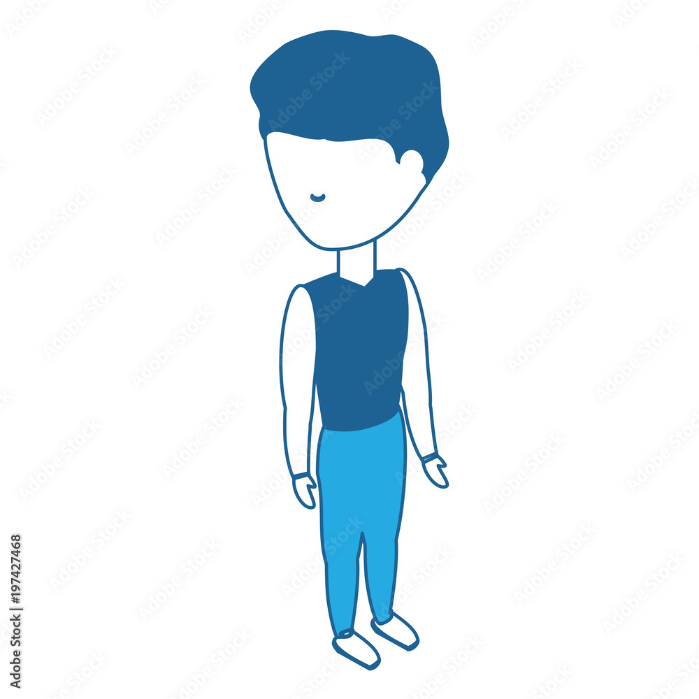 avatar man wearing sport clothes icon over white background blue shading design. vector illustration avatar man wearing sport clothes icon over white background blue shading design. vector illustration