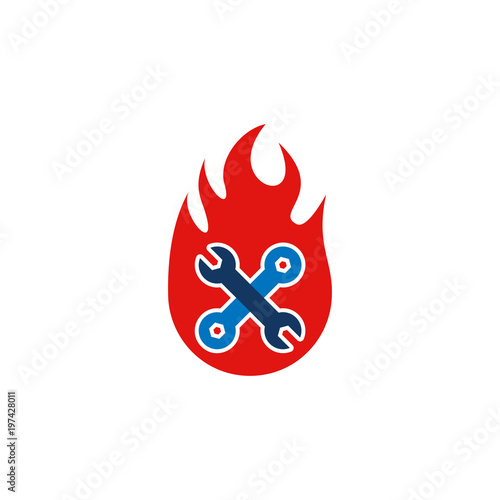 Repair Fire Logo Icon Design
