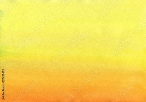 Clean Warm Watercolor Background uniform gradient mixing of Cadmium Yellow, Orange and Titian Red