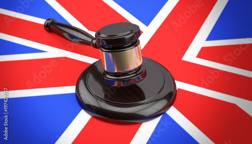 Gavel On Enland Flag