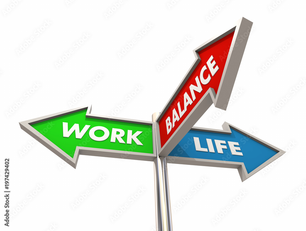 Work Life Balance Three 3 Way Arrow Signs 3d Illustration Stock Photo ...