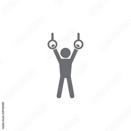 Exercises on rings icon. Simple element illustration. Exercises on rings symbol design template. Can be used for web and mobile
