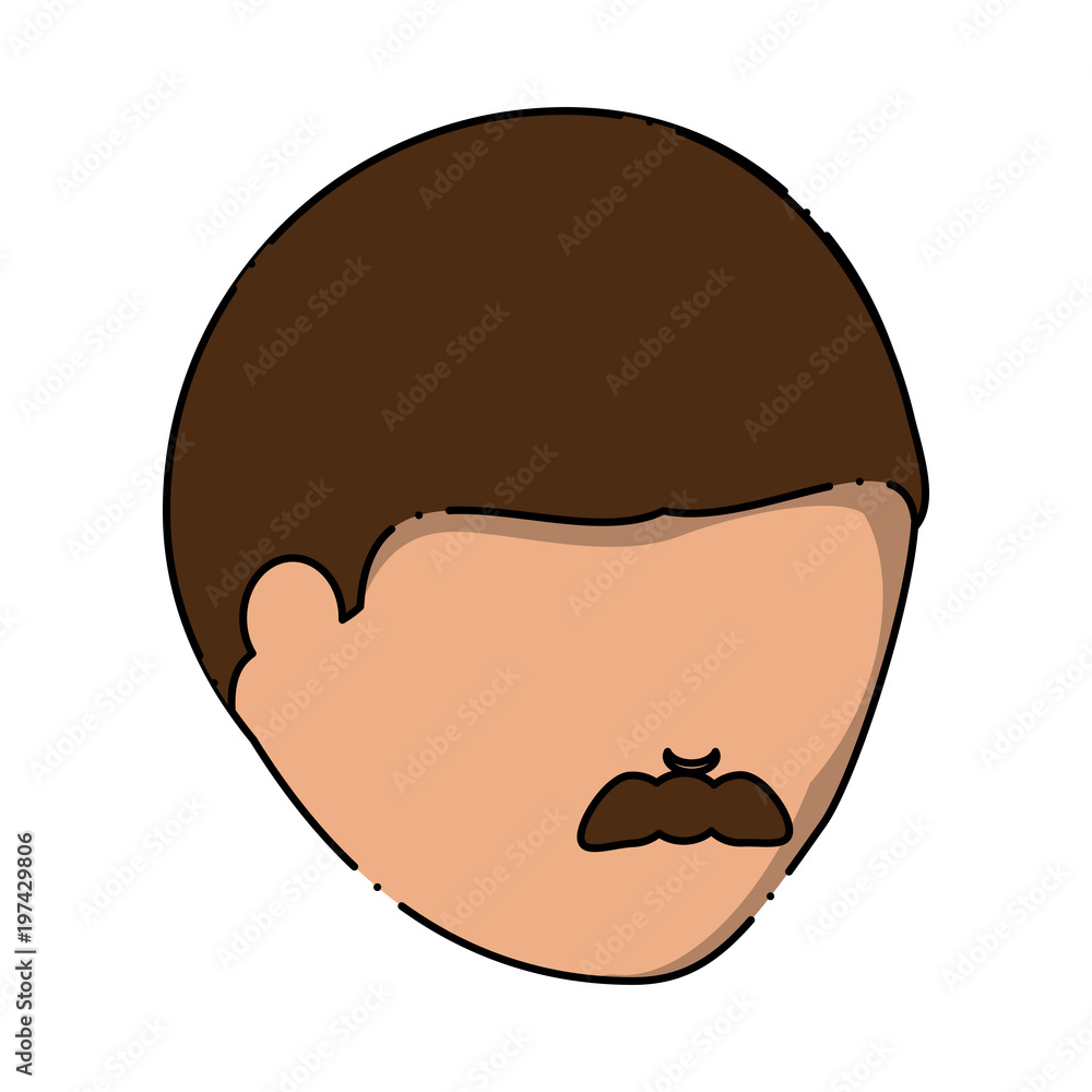 avatar man face with mustache over white background, vector illustration avatar man face with mustache over white background, vector illustration
