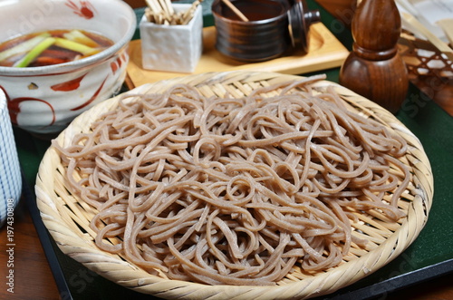 Close up of soba-traditional Japanese noodles