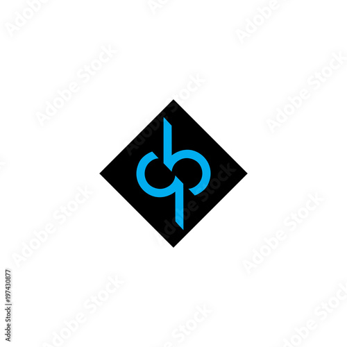 Free Download art of blue letter qb in a black circle logo vector - GFXLoad