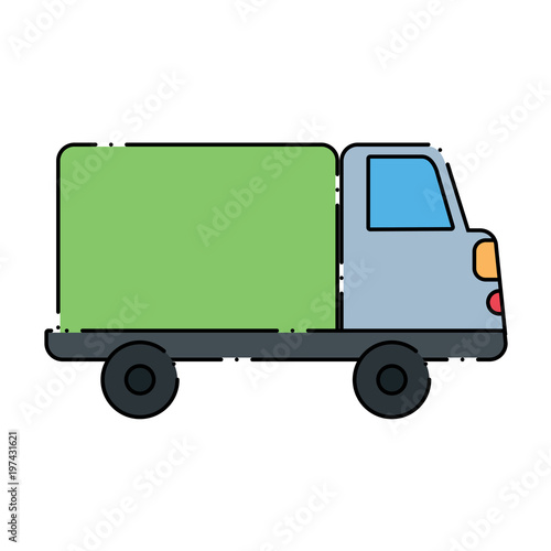 cargo truck icon over white background, colorful design. vector illustration