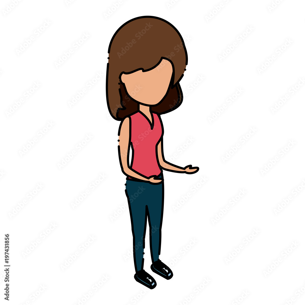 avatar woman wearing casual clothes standing over white background, colorful design. vector illustration avatar woman wearing casual clothes standing over white background, colorful design. vector illustration