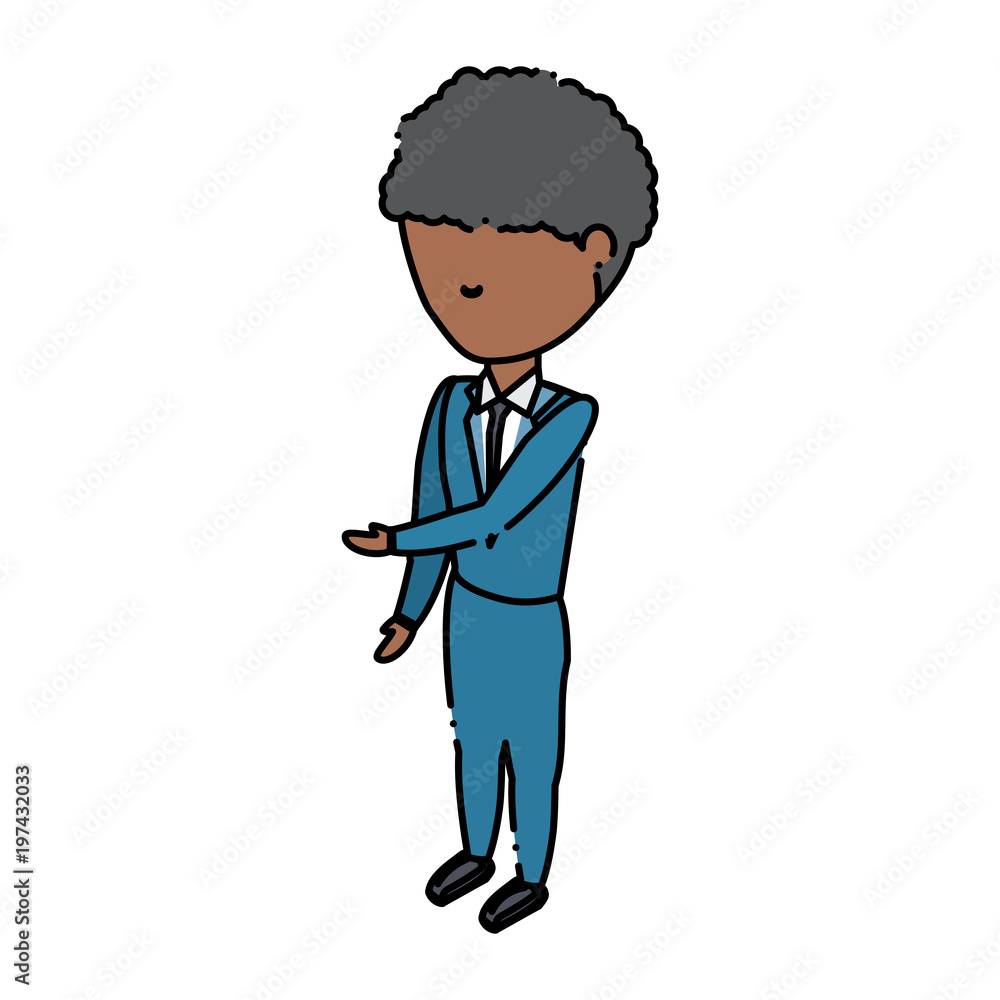 avatar businessman standing over white background, colorful design. vector illustration