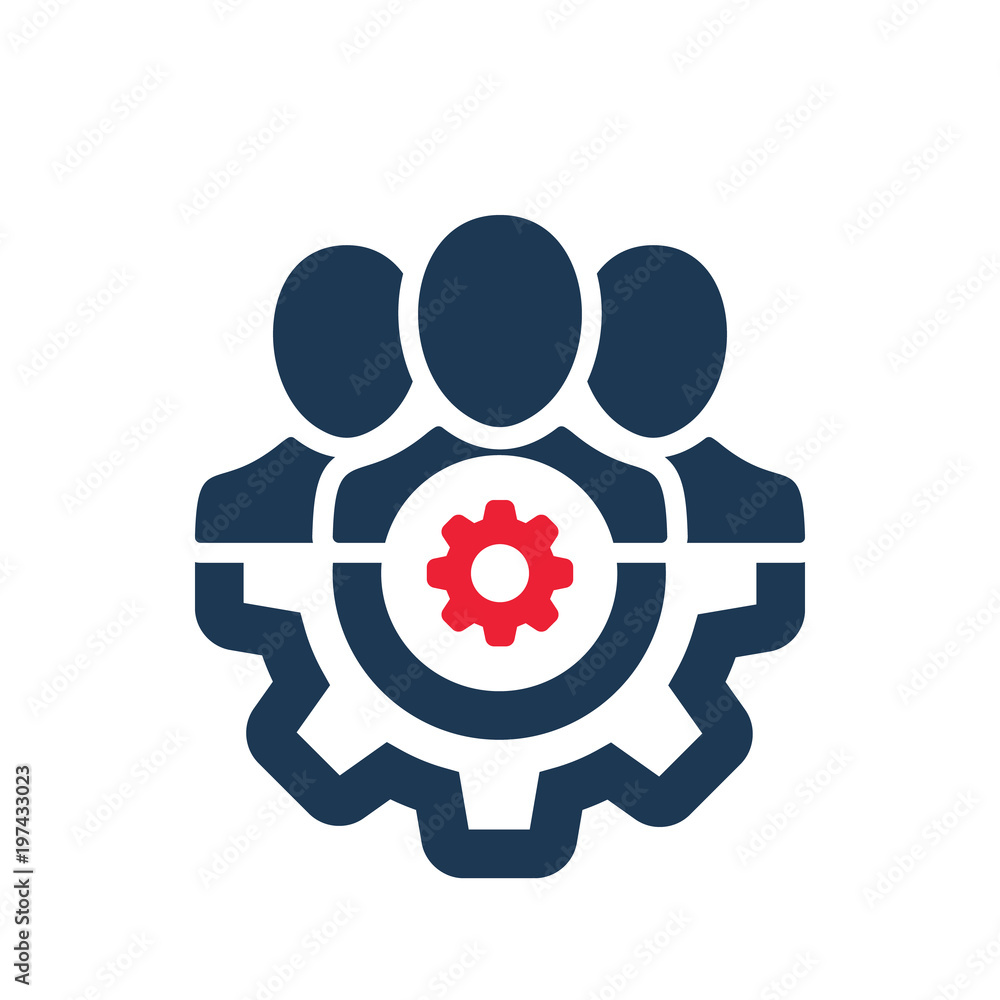 Management icon with settings sign. Management icon and customize ...