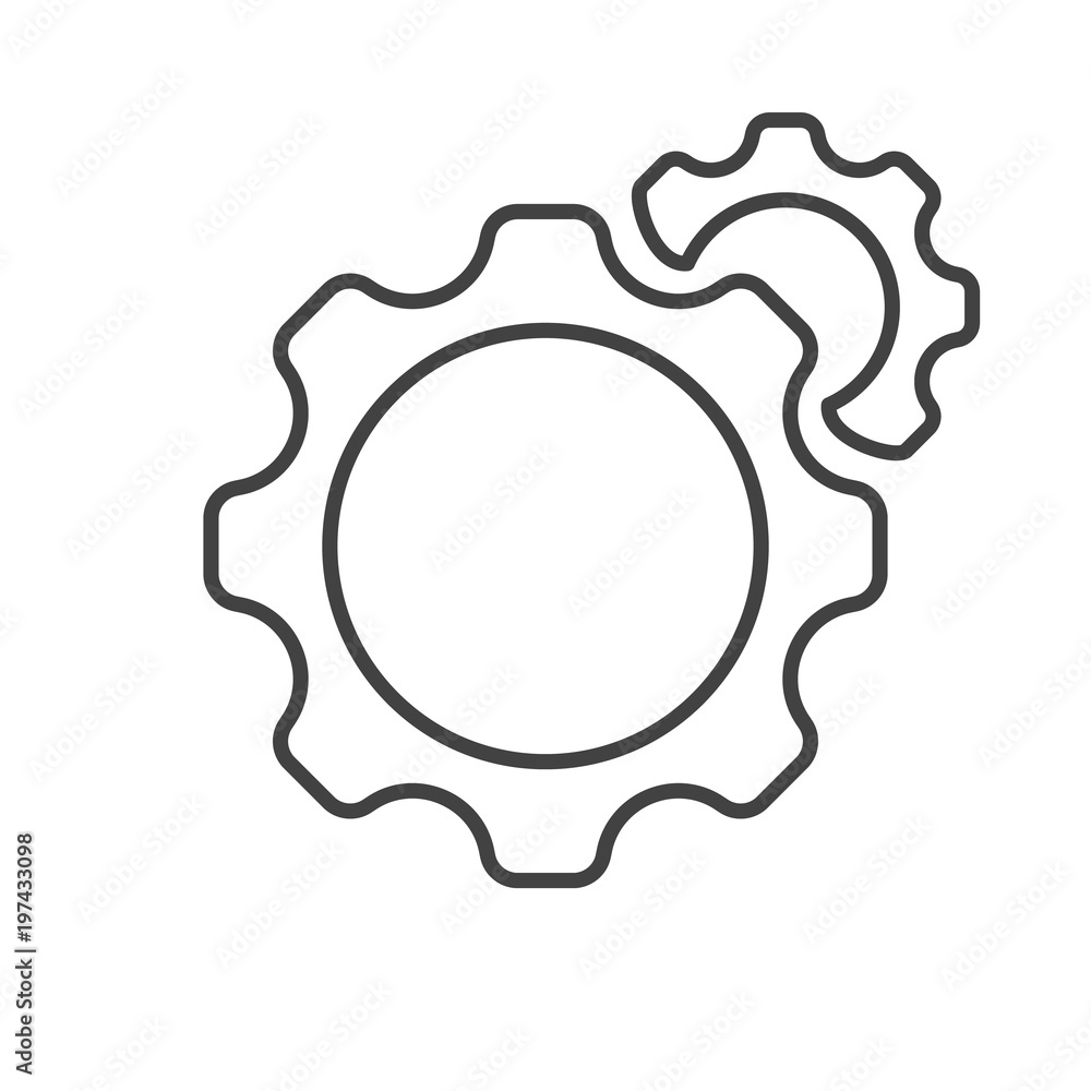 Setting icon vector line, Tools, Cog, Gear Sign Isolated on white background. Options icon.