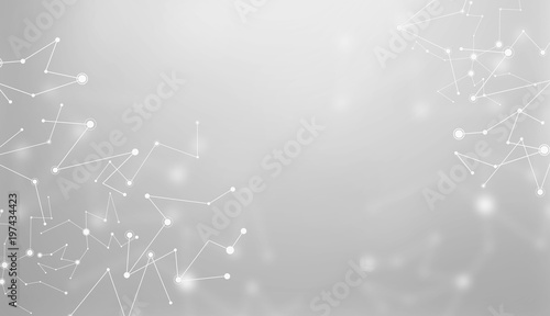 Abstract lines and connecting dots technology background