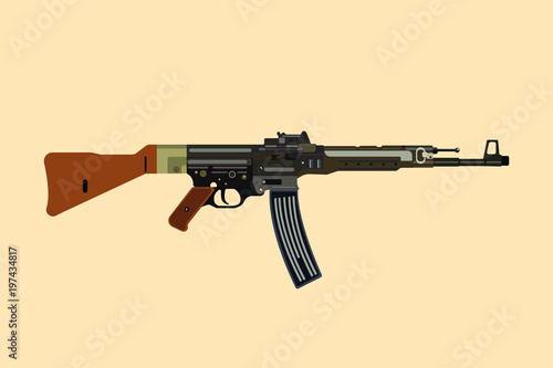 german ww2 gun riffle stg 44 vector graphic illustration