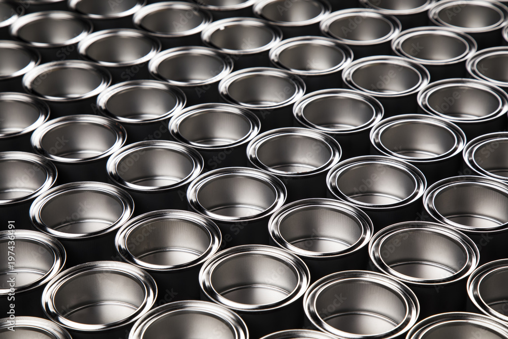Tin metal cans, Painting background Tin metal cans, Painting background