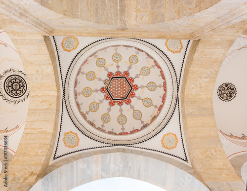 Interior view of Valide-i Cedid Mosque in Istanbul photo