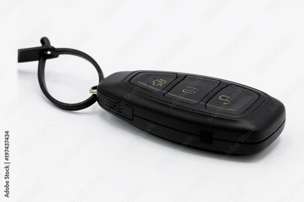 car key on white background. car key on white background.