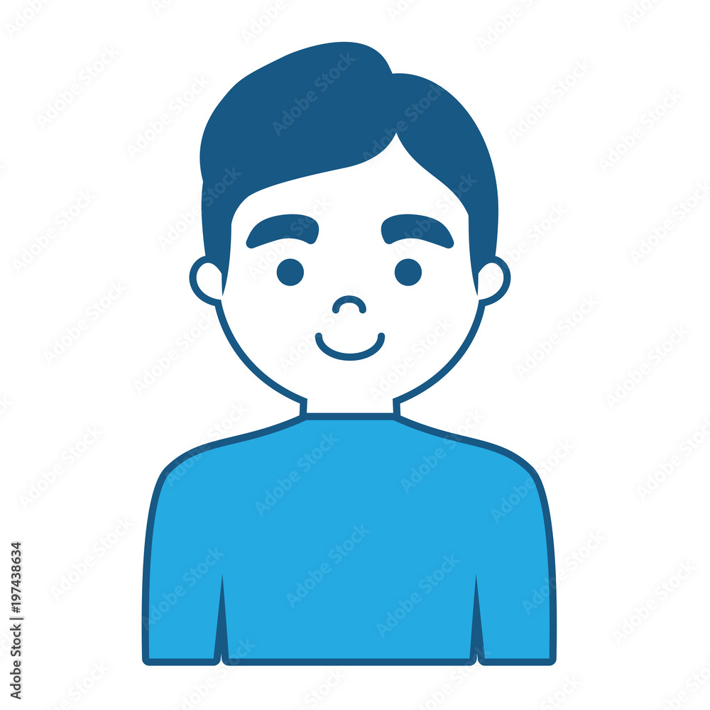 cartoon man icon over white background, blue shading design. vector illustration cartoon man icon over white background, blue shading design. vector illustration