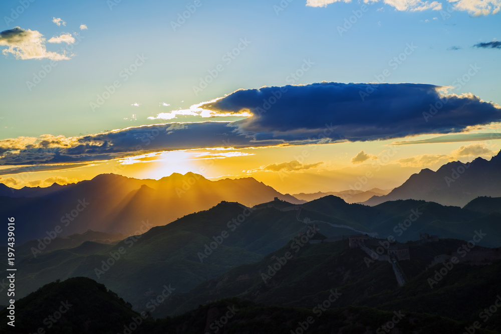 Sunset in mountains