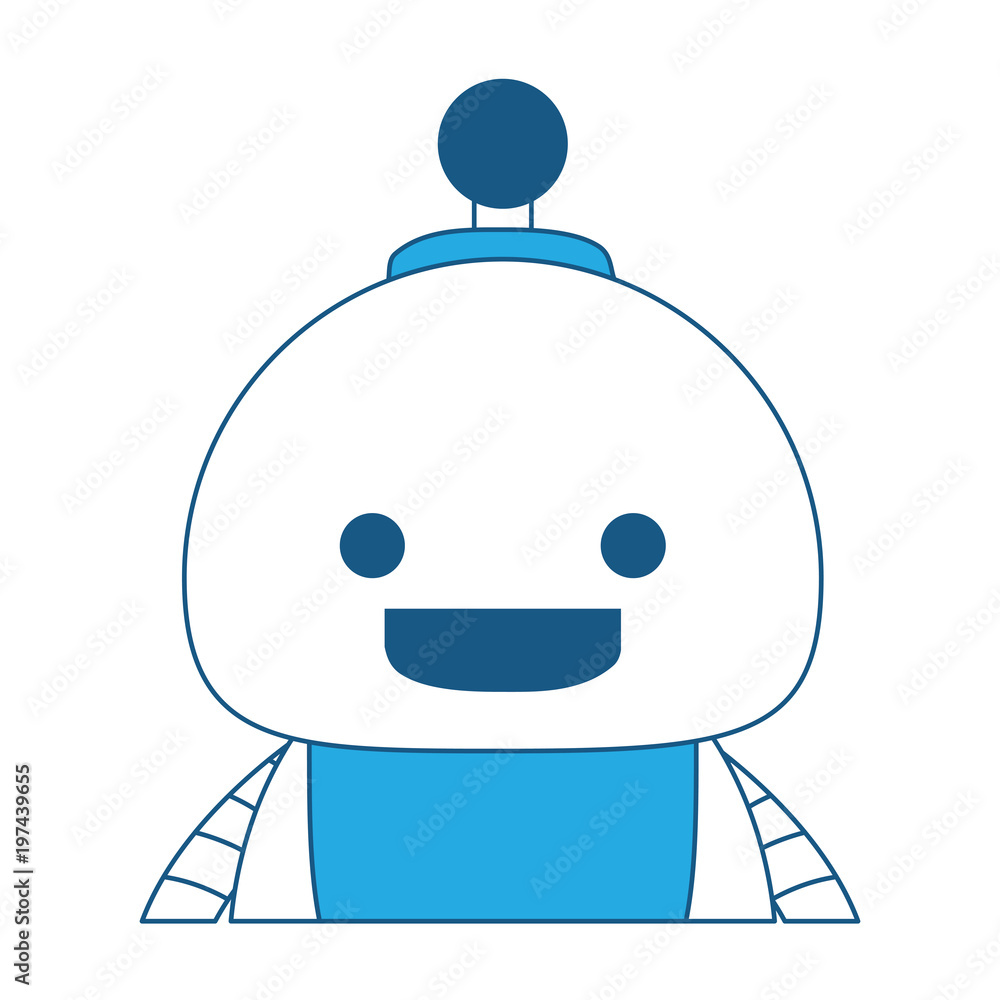 Fototapeta premium cartoon happy robot icon over white background, vector illustration