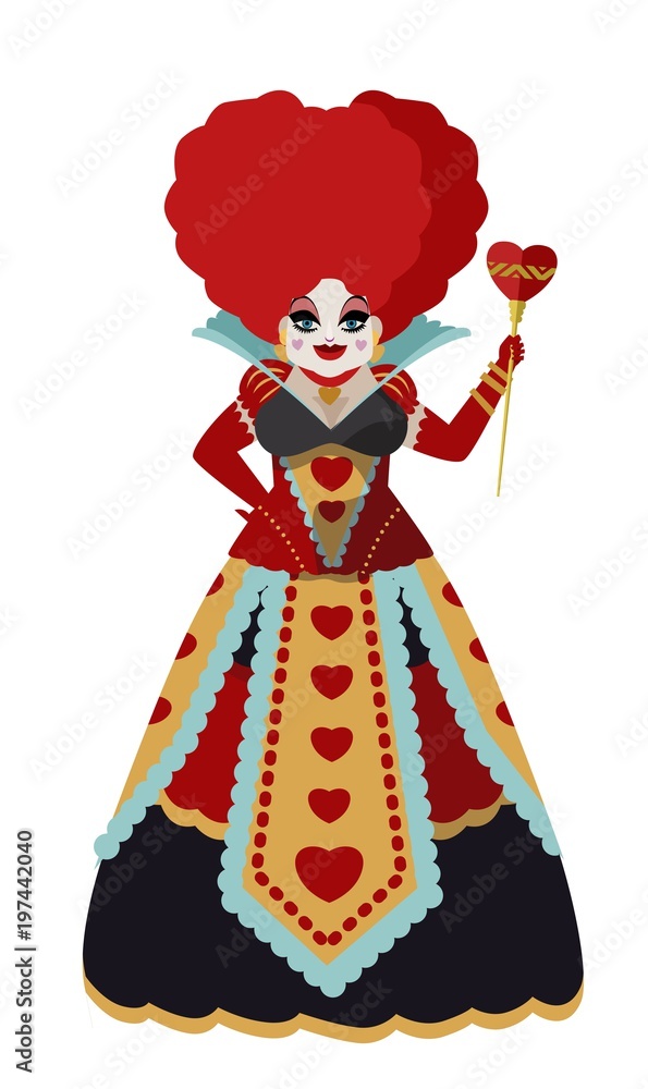 queen of hearts with staff