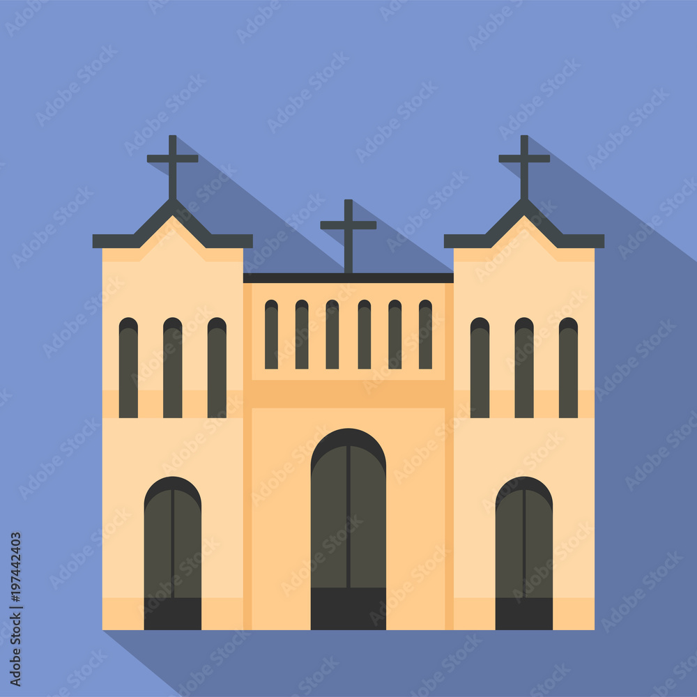 Protestant church icon. Flat illustration of protestant church vector icon for web