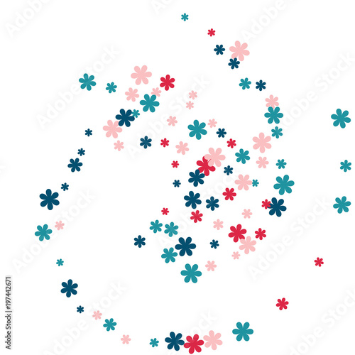 Festive Background with Colorful  flowers. Feminine Pattern for Postcard, Print, Banner or Poster. Small Pretty  flowers For Party Decoration, Wedding, Birthday or Anniversary Invitation. 
