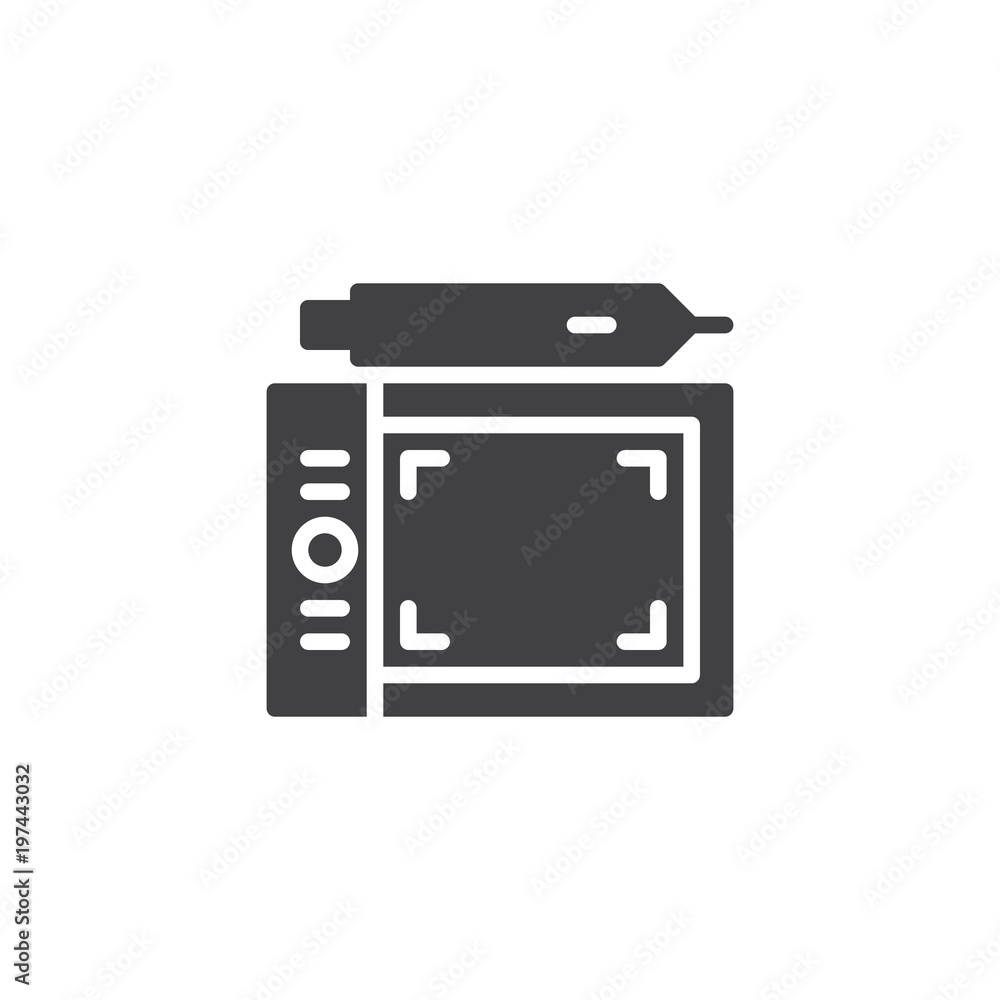 Graphic tablet vector icon. filled flat sign for mobile concept and web design. Digital drawing board simple solid icon. Symbol, logo illustration. Pixel perfect vector graphics Graphic tablet vector icon. filled flat sign for mobile concept and web design. Digital drawing board simple solid icon. Symbol, logo illustration. Pixel perfect vector graphics
