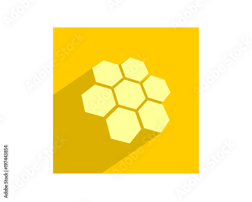 yellow bee hive hexagon shape image vector icon symbol logo