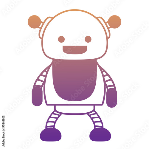 cartoon happy robot icon over white background  colorful design. vector illustration