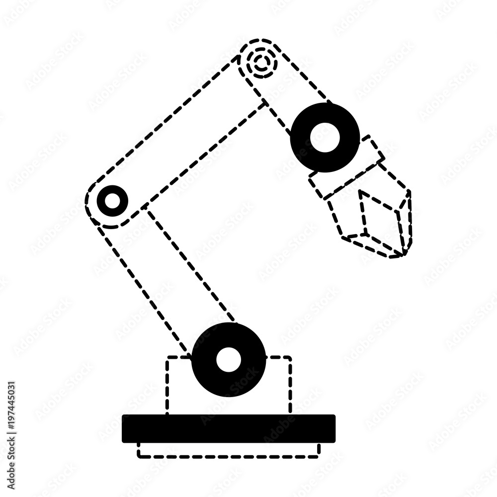 robotic arm icon over white background, vector illustration robotic arm icon over white background, vector illustration
