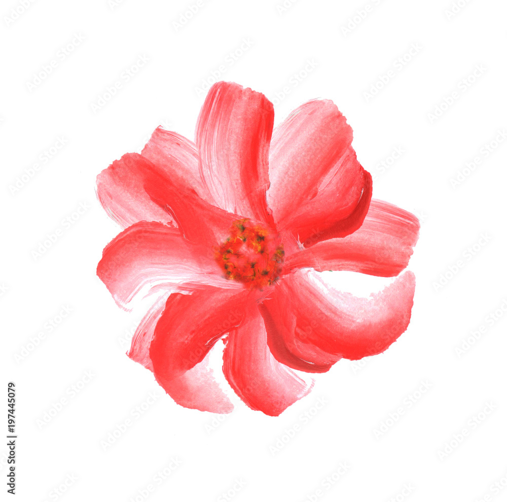 Hand painted element for design. Watercolor flower. Botanical detail for cards, poster, scrabooking, web, invitations.