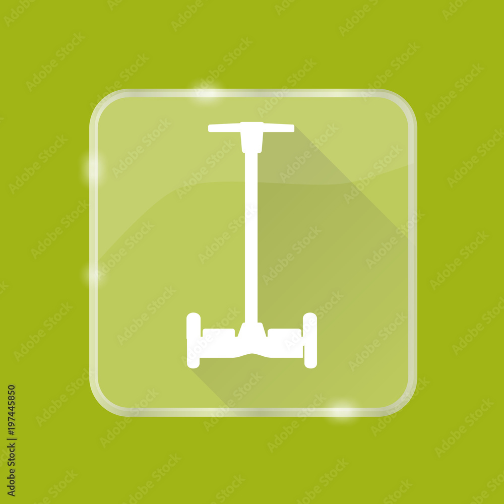 Flat style self-balancing scooter silhouette icon Flat style self-balancing scooter silhouette icon