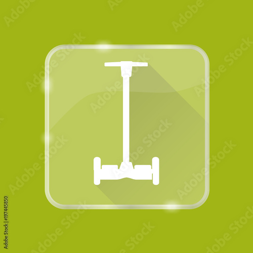 Flat style self-balancing scooter silhouette icon