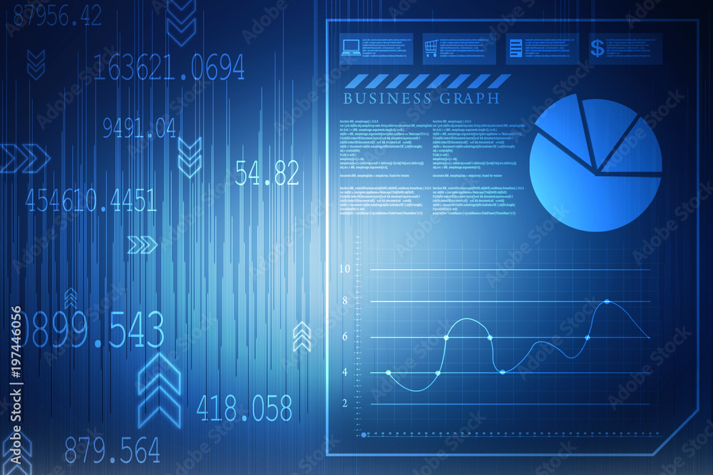 2d rendering Stock market online business concept. business Graph 2d rendering Stock market online business concept. business Graph