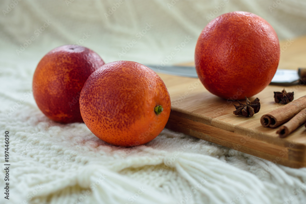 Fresh Sicilian oranges. Blood oranges closeup Fresh Sicilian oranges. Blood oranges closeup