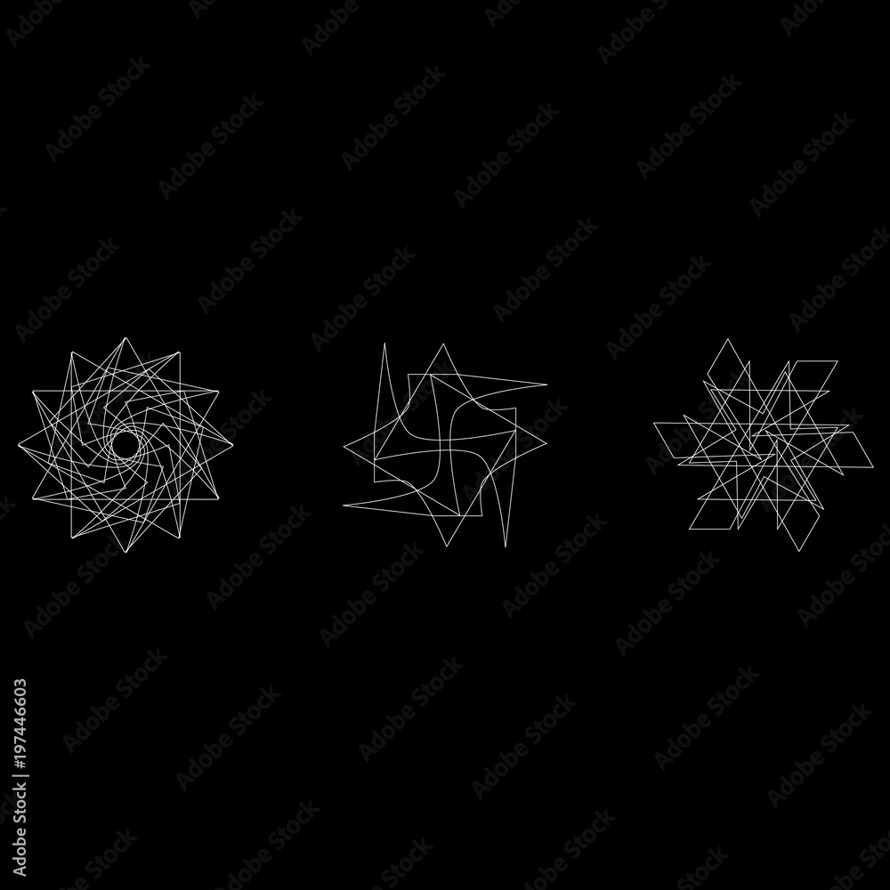 Geometric set stars and flowers for gifts and holidays pattern vector EPS10 Geometric set stars and flowers for gifts and holidays pattern vector EPS10