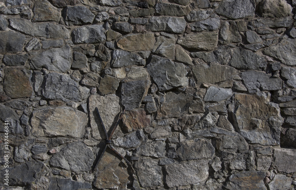 Fototapeta premium Old stone wall with enforcement