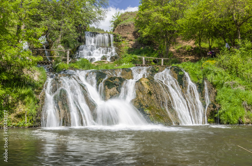 Dzhurin waterfall  near Chervonograd in Ukraine