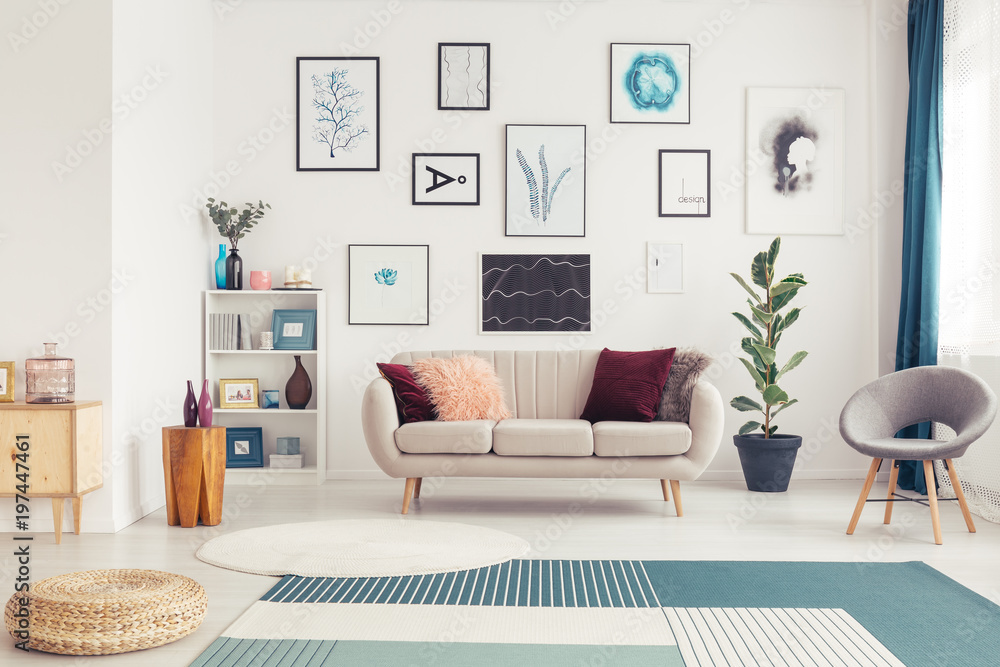 Fototapeta premium Living room with rugs