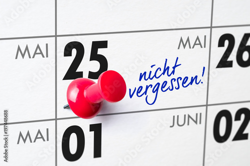 Wandkalender - 25. Mai photo