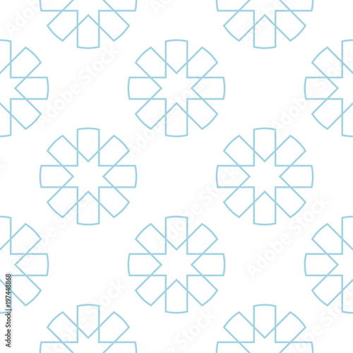 White and blue geometric print. Seamless pattern