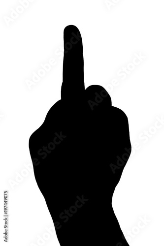 Hand showing middle finger